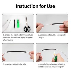300 PCS 3:1 Ratio Heat Shrink Tubing Kit, 5 Sizes (Diameter): 1/8, 1/4, 3/16,&hellip;