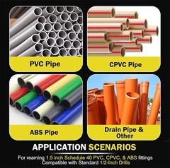 PVC Pipe Reamer 1-1/2 Inch Head Aluminum Fit Standard 1/2&Prime; Drills PPR150