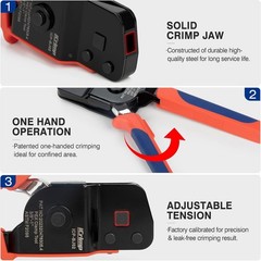 Versatile PEX Crimp Tool for Various Sizes, One-Hand Operation, Durable Design