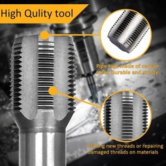 6 Piece NPT Thread Forming Taps, Pipe Taps Set, High-Speed Steel 6