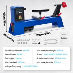 GarveeTech Wood Lathe, 14 in x 20 in, Power Wood Turning Lathe 400W, 4 Speed &hellip;