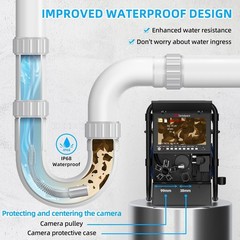 9&Prime; Color Screen Sewer Camera 50M/165FT Drain Pipe Borescope w/ 512Hz Transmitter