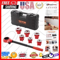 Ratchet Pipe Threader Kit with 6 Dies, 1/4&Prime; NPT to 1-1/4&Prime; NPT Ratcheting Pipe&hellip;