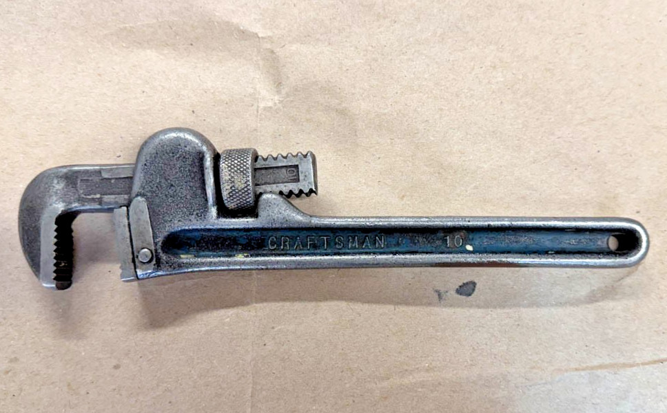 Vintage Craftsman 10&Prime; Pipe Wrench Adjustable Jaw Heavy Duty USA Made Plumbing