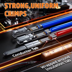 Micro Connector Pin Crimping Tool 0.03-0.5mm&sup2; 32-20AWG Ratcheting Crimper for 2.