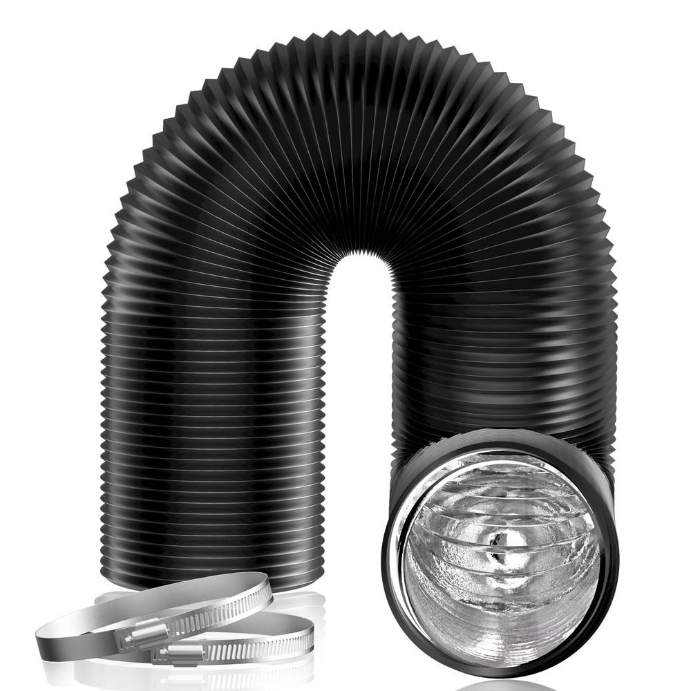 Hon&Guan 5 inch Air Duct &ndash; 16 FT Long, Black Flexible 5 x 16 FT,