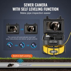 IP68 Sewer Camera Self-Leveling 9&Prime; HD 36X Zoom