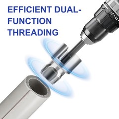 3PCS PVC Pipe Threader Kit Internal External Threading Tool 1/2 3/4 1 Inch