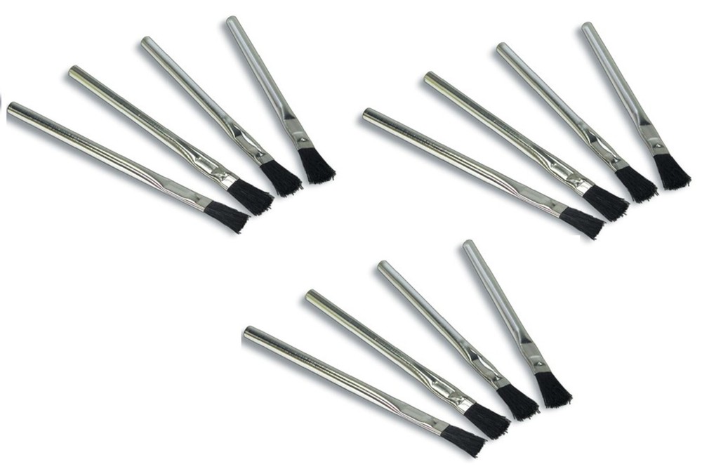 12 New 3/8&Prime; Acid/Flux/Glue/Oil/Cleaning/Paint/Hobby Brushes, 6&Prime; Long Brush