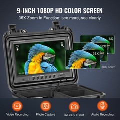 9&Prime; HD Plumbing Camera: 98ft Cable, Self-Leveling, 36X Zoom, 12 LED, IP68