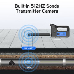 Pipe Inspection Camera w/ 512hz Locator Sewer Drain Camera Self Leveling 60M