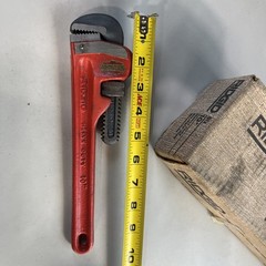 New Old Stock RIDGID 10 Inch Straight Pipe Wrench, Heavy Duty USA Made