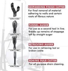 Drain Snake Drill Attachments,8-Piece Drain Cleaner Combination Cutter Heads, Us