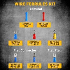 Ferrule Crimping & Stripping Tool Kit 1188-Piece, AWG 23-7 (0.25-10 mm&sup2;) Tools