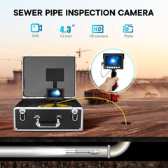 17MM Handheld Drain Sewer Camera Pipe Inspection Camera 4.3&Prime; DVD Monitor 30M