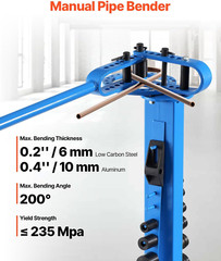 Manual Pipe Bender, Pipe Tube Bender with 14 Bending Dies, 200&deg; Heavy-Duty Tube