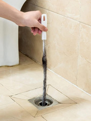 2-Piece Flexible Drain Brush Sink Unblocker Elastic Hose Pipe Straw Cleaning Bru