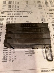 RIDGID 554 1/2 &ndash; 3/4 NPT RH PIPE DIE SET FOR 515, 502 & DUAL THREADERS 47880