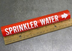 Brady 41623 Pipe Marker Size B Pipe OD 1-1/2&Prime; Thru 2-3/8&Prime; Sprinkler Water Lot 14