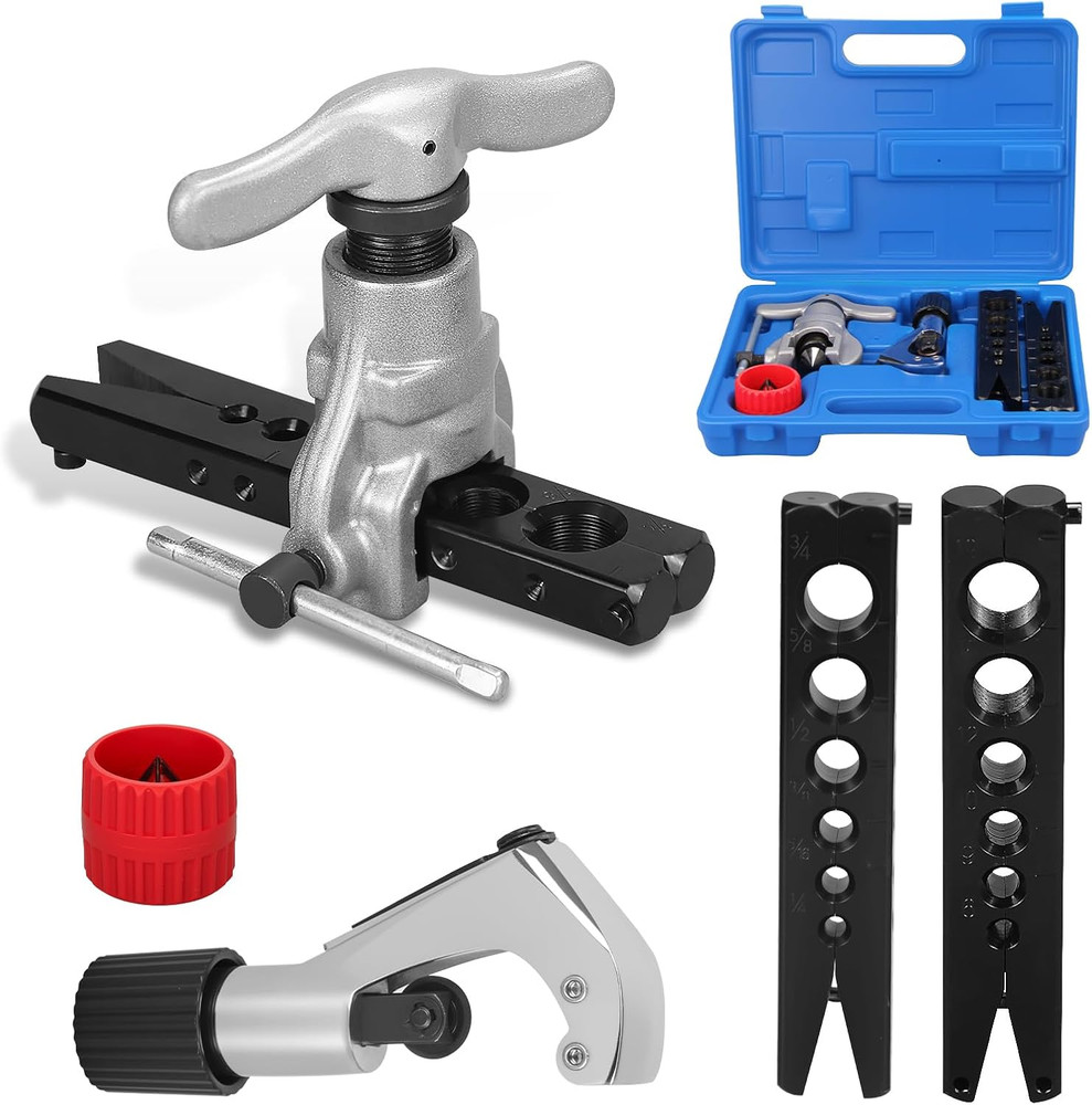 Pro HVAC Flaring Tool Kit 1/4-3/4 45&deg; Pipe Flare Tool Copper Aluminum Steel