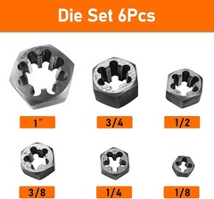 NPT Pipe Die Set 6 Piece Die Set Carbon Steel