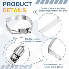 8pcs 14&Prime; x 6&Prime; Rectangular Hose Clamps 304 Stainless Steel Square Duct Clamp