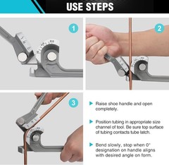 Portable Grey Tube Bender with Comfortable Grip for Plumbing & Automotive Tasks