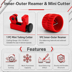 CT-888 Multi-Functional Pipe Cutter Set, Heavy Duty Pipe Cutter Kit with 1/8&Prime;-7/