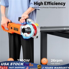 Handheld Electric Pipe Threader Threading Machine with 6 Dies，1/2&Prime; &ndash; 2 Inch