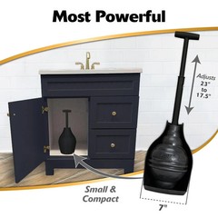 Korky BeehiveMAX Hideaway &ndash; Heavy Duty Toilet Plunger with Holder in Black