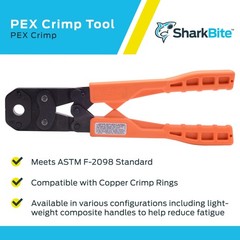 SharkBite 3/8 Inch PEX Crimp in. Tool Multi-Head Kit, Copper