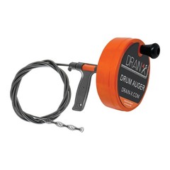 Heavy-Duty-Steel Pro Drum Drain Auger, 25 Ft., with Work Gloves and Carrying&hellip;