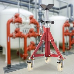 VEVOR Pipe Stand Fold-a-Jack V-Head 20-37 inch Height 12&Prime; Pipe 882 lb w/Casters