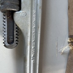 New Old Stock RIDGID Aluminum Straight 14&Prime; Pipe Wrench, 814, Heavy Duty USA Made