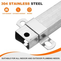 5pcs Square Pipe Clamp 30x30mm 304 Stainless Steel Tube Buckle, Silver