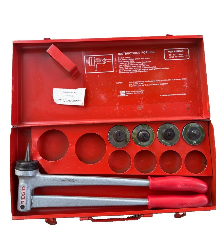 RIDGID 34152 Model S S8 Tube Expander Swaging Kit 3/8 1/2 3/4 1in Tested