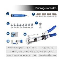 Hydraulic Flaring Tool Kit for 3/16 to 7/8 inch and Swaging Tools Soft HAVE C&hellip;