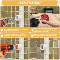 Versatile 9-Piece Pipe Reamer Kit for PVC/CPVC/ABS with High-Temperature Blades