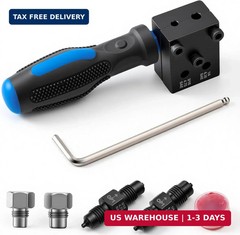 Brake Line Flaring Tool Kit 7-Piece, 3/16&Prime; 1/4&Prime; SAE Double & Bubble Flare Tool,