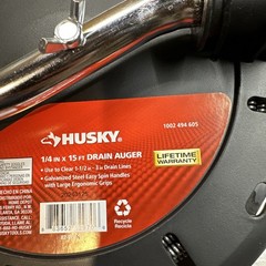 Husky Drain Openers Plumbing Snakes & Auger 1/4&Prime; x 15&prime; 1002494605
