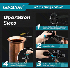 HVAC Flaring Tool Kit, 45&deg; Eccentric Flare Tool for 1/4-3/4in Copper Pipe