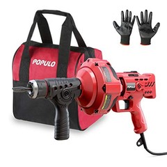 POPULO 120V Auto Feed Drain Auger 23FT 3/4-2in Pipes