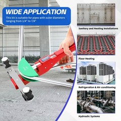 Tube Bender Kit, for 1/4&Prime;-7/8&Prime; O.D. 90&deg; Forward/Reverse Bending Ratcheting