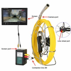 9&Prime; Self-Leveling Pipe Drain Industrial Endoscope Sewer Inspection Camera DVR 50M
