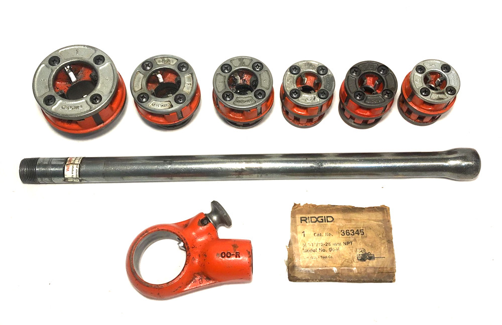 Ridgid 36345 OO-R 1/4&rdquo; Thru 1&Prime; NPT Exposed Ratchet Threader Set