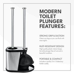 ToiletTree Products Modern Deluxe Freestanding 2 Count (Pack of 1), Black