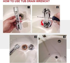 Reliable Heavy-Duty Tub Drain Remover Wrench Tool for Home and Professional Use