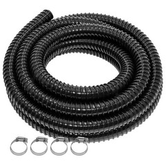 Pond Tubing 1&Prime; 20FT Length, Black Corrugated Flexible Reinforced PVC Hose for&hellip;