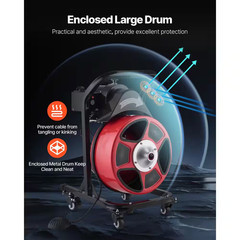 Drain Cleaner Machine 50 FT. X 1/2 In., with Air-Activated Foot, Switch Manual F