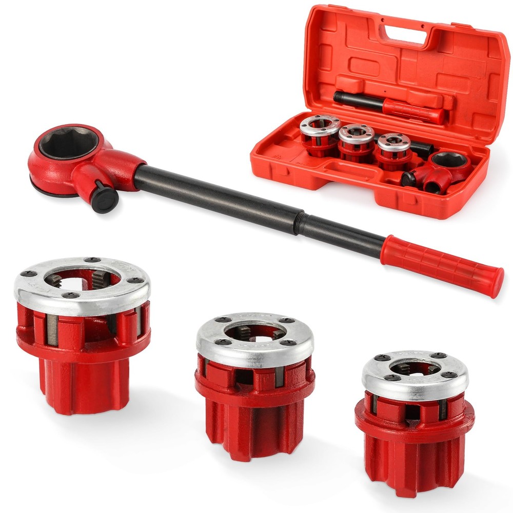 Pipe Threader Ratchet Kit， Manual Ratcheting Threading Tool Set with 3&hellip;